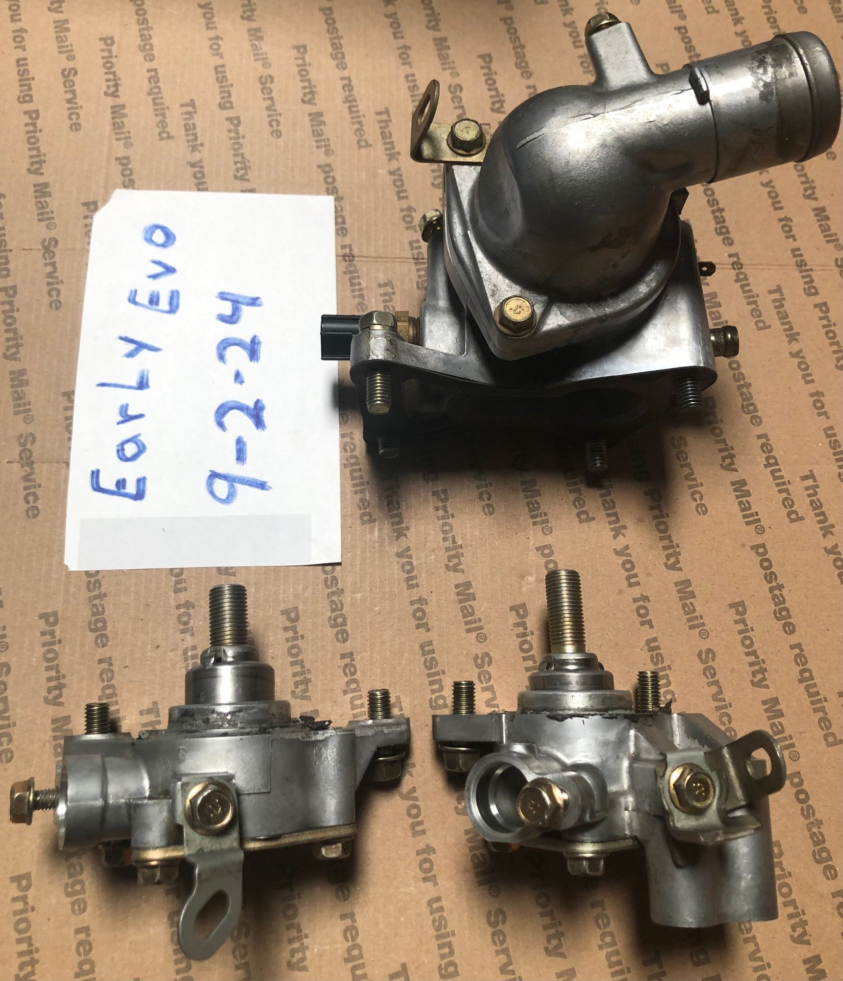 Engine - Intake/Fuel - Evo 9 waterneck and intake and exhaust cam sensor housings - Used - 2006 Mitsubishi Lancer Evolution - Las Vegas, NV 89120, United States