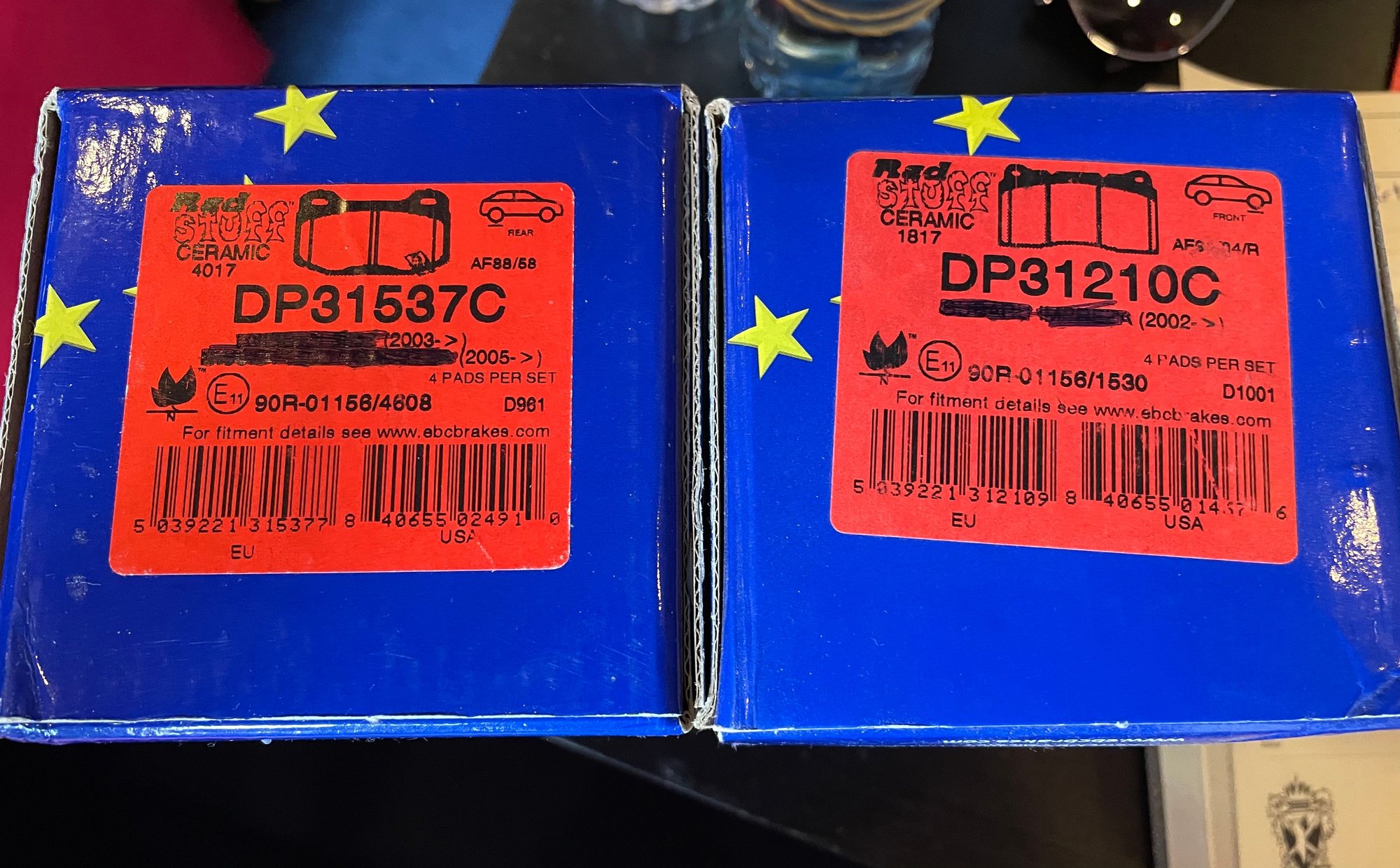 Brakes - FS : EBC RED STUFF Ceramic brake pads Fr & Rr - New - 1997 to 2007 Mitsubishi Lancer Evolution - Springfield Gardens, NY 11413, United States