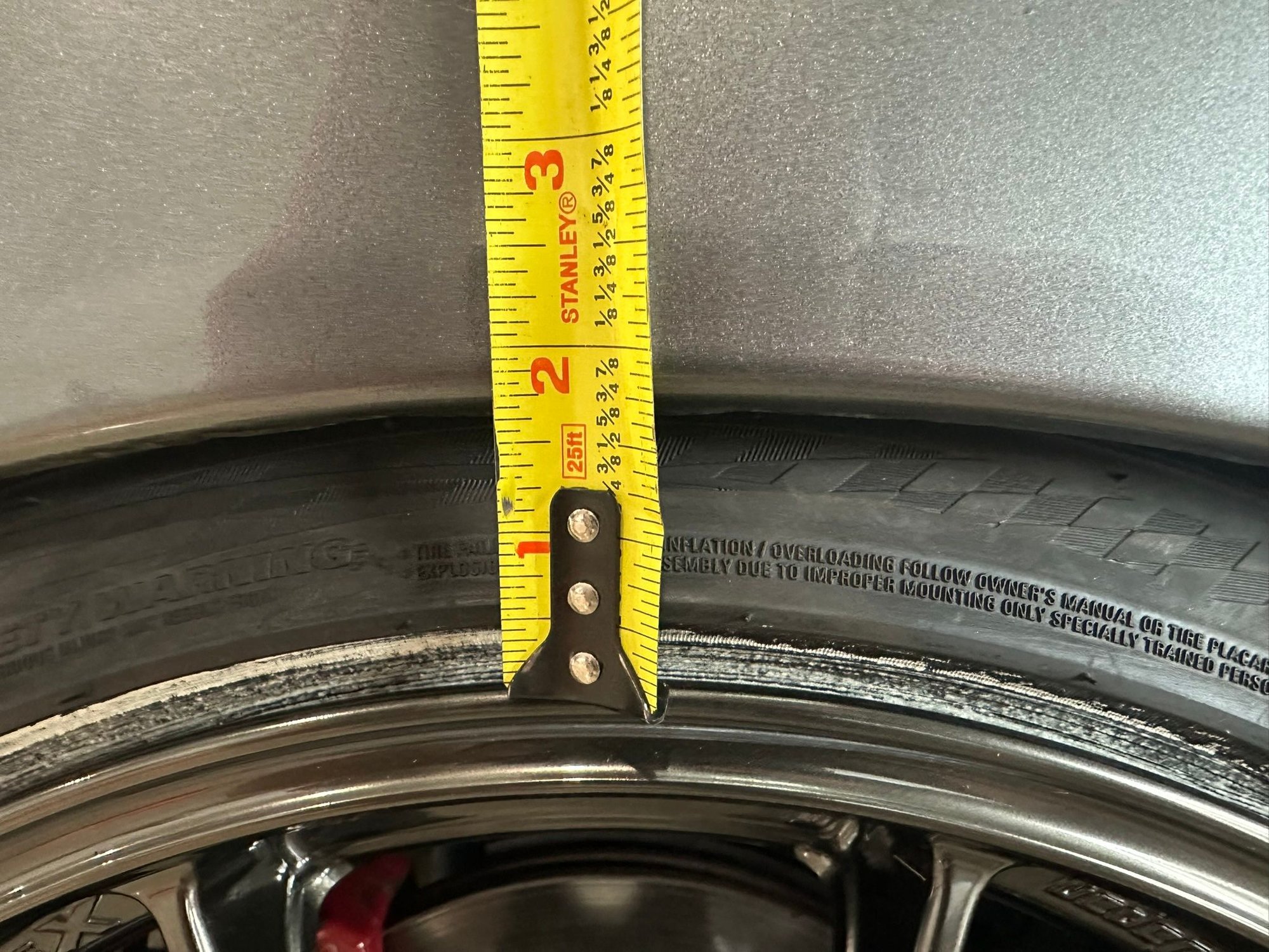 Wheel to rear fender measurement