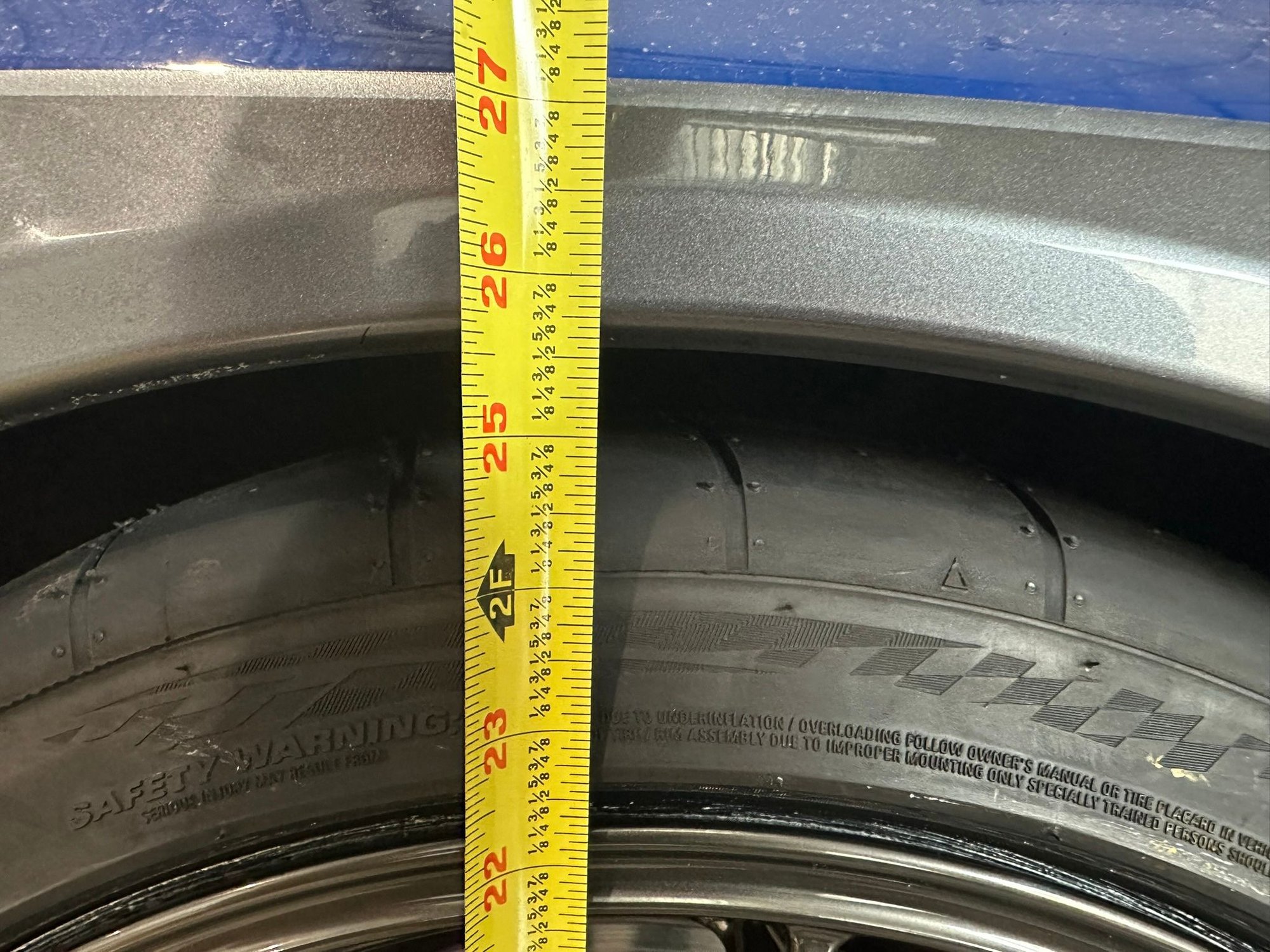 Ground to front fender measurement