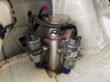 Twin fuel pumps pulling from surge tank. 