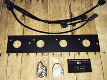Evo 8 Satin black mounting plate, mounting hardware, and wire harness.