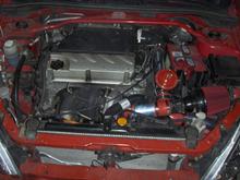 finished product! re-located battery, intercooler piping all ran, pyrometer installed, bypass valve in and no space for anything more.