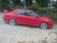 Before the rims were painted and the car was lowered