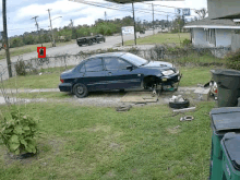 Working on the front suspension. OMG that kid should be beat with a serpentine belt for mistreating this cars maintenance!