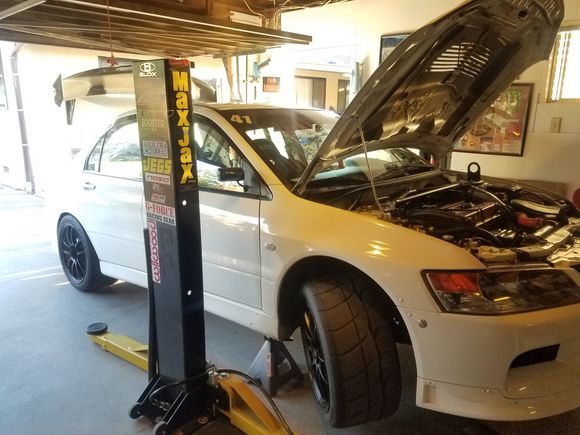 Testing lock-to-lock clearance. All good. 