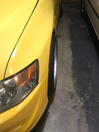 With diy fender mod, moved out 10mm.