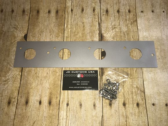 Bare stainless steel Evo 8 Mounting plate and hardware.