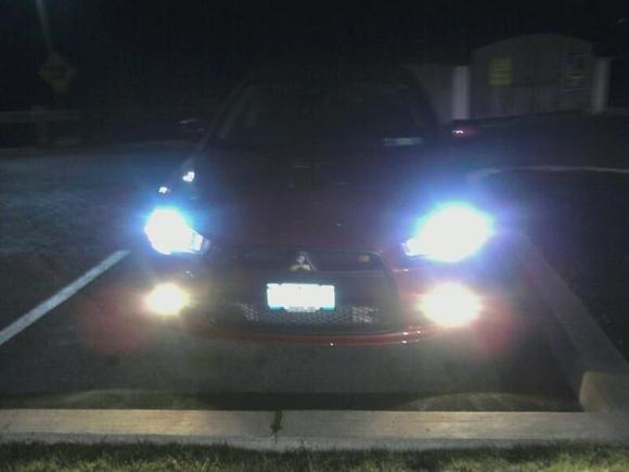 8000k HID Low Beam Kit w/ Deep yellow fogs.