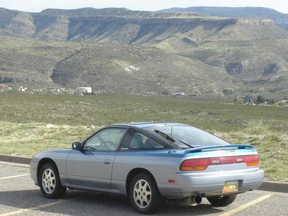 Here's a picture of my car at the Alamogordo Space Museum, with the Sacramento Mountains in the background.