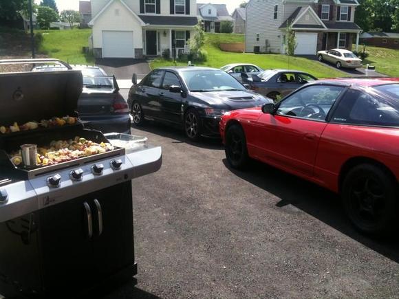 grilling out, fast n furious style lol with my random 240sx (now sold)