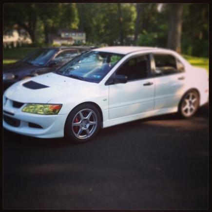 this is after i put the yellow lamin-x on the head lights and lowered it with MR Struts with Swift OEM Replacement springs