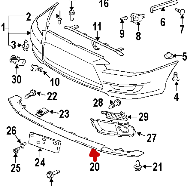 [WTB] Evo X Front Bumper Lower Deflector EvolutionM Mitsubishi