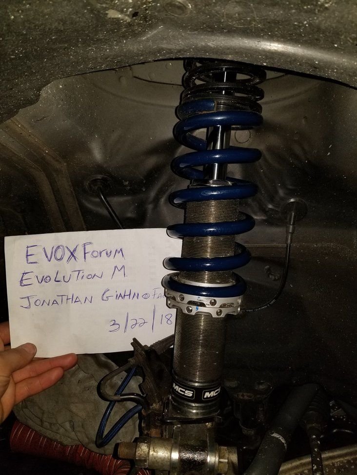 Steering/Suspension - MCS 2WNR w/Hyperco springs and Eibach helpers AND Vorshlag camber Plates for Evo X - Used - 2008 to 2015 Mitsubishi Lancer Evolution - Tuckahoe, NY 10707, United States