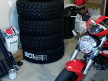 Yeah its winter time and my garage is a mess...the new tires and ducati monster help out a little