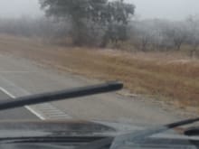 Driving on ice thru the Texas hill country.
