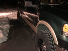 Level lift with 35's.  Major rubbing!