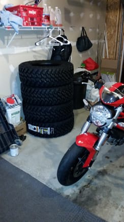 Yeah its winter time and my garage is a mess...the new tires and ducati monster help out a little