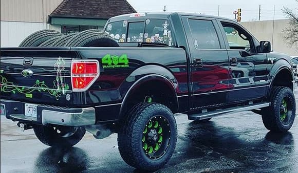 8 Inch Lift with Upgraded Tires, Wheels and Green  Powercoat! 3/2016