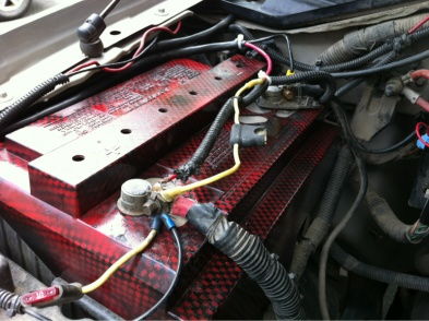 Custom painted battery box to match the rest of under the hood