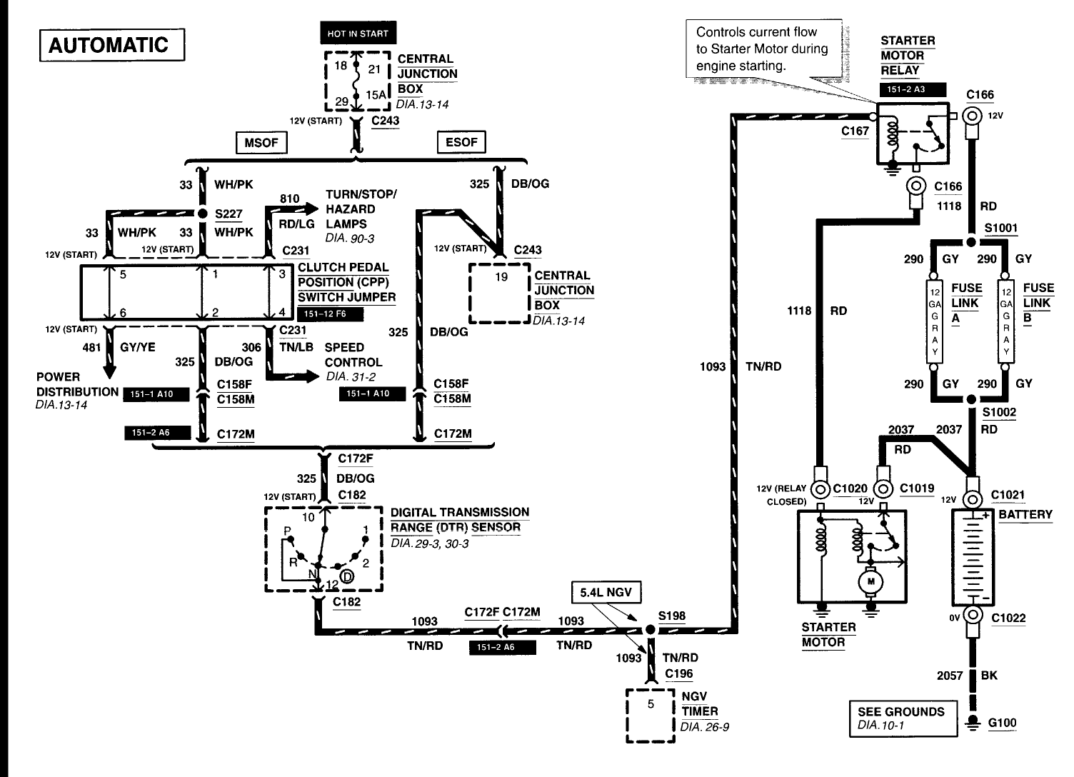Crank Start Unless Starter Solenoid, 2004 Ford Expedition Starter Wiring Diagram