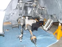 mount point cut off, axle in position needing bolts