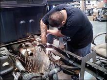 welding, grinding on C-Notch to frame.