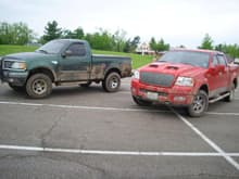 Pic of truck and wife's truck the day after we went night mudding