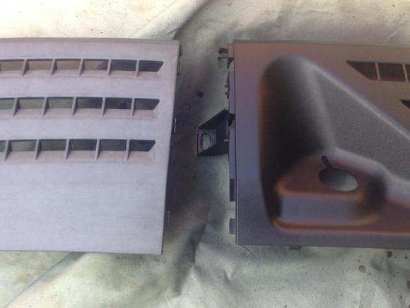 Close up of painted Wiper Cowls