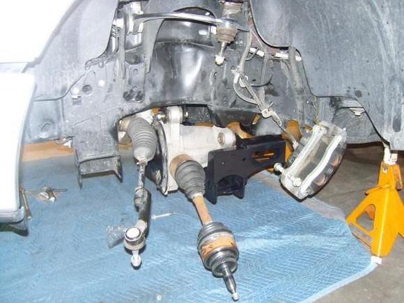 mount point cut off, axle in position needing bolts