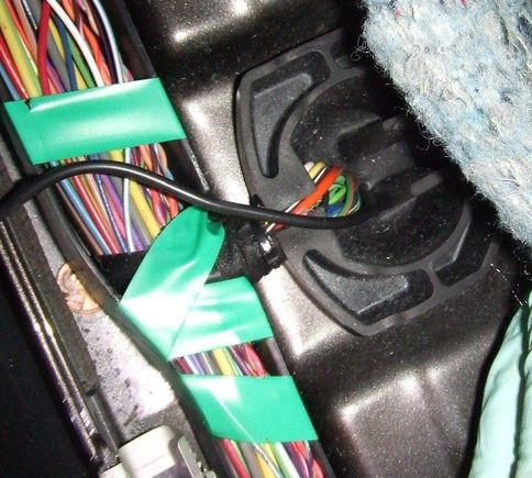 Wires run through factory access for running board lights.