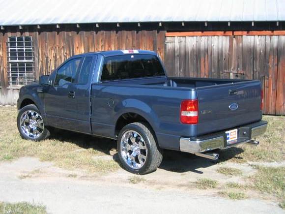 Rear 3/4 view of Blue.