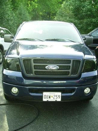 Blackouts, head and tail lights.