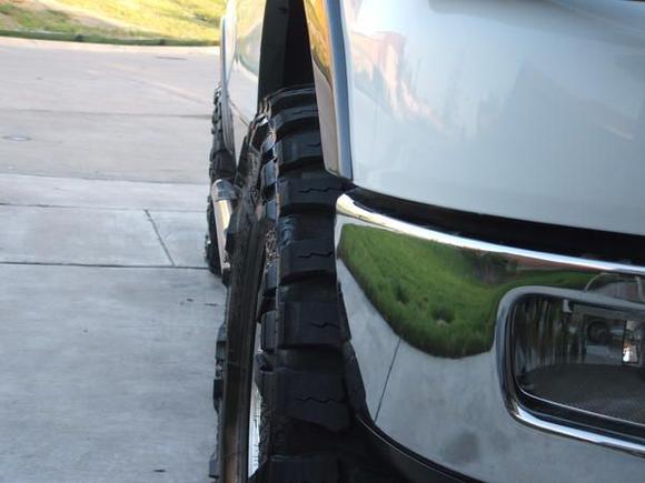 they do poke out a bit ,,, however it looks mean!!!!!!!!!!