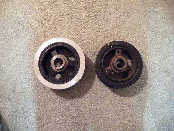 comparison to OEM crank pulley