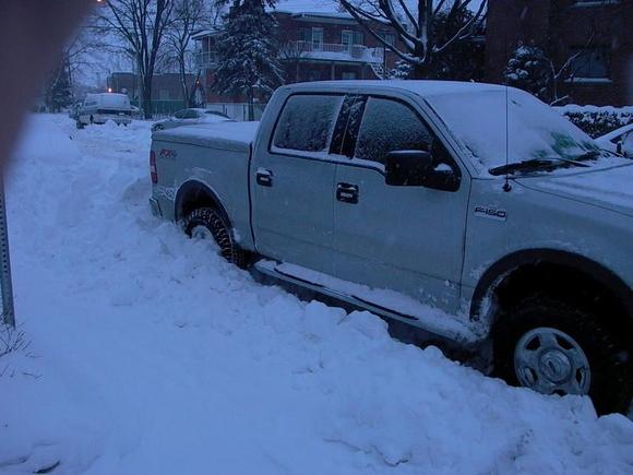 January 2010:

Here's how it's look like during winter season over here in Quebec !

When you can't find a parking spot, put the truck on 4X4, shift on reverse and back-up a few times in the snowdrift.
