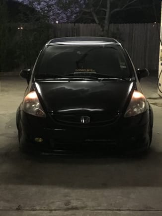 waiting on my VIS terminator carbon fiber hood to come in to finish up the front end with eyelids and probably front splitter, not sure though. everything here in houston I hit.