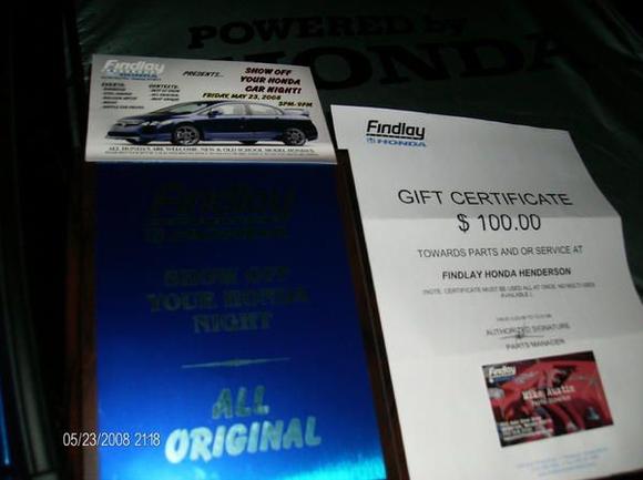 23may08 //GTR 2008 Gd3 haTch w/ 3606 miles - show off youR honda caR niGhT - winneR &quot;all oRiGinal&quot; caTeGoRy