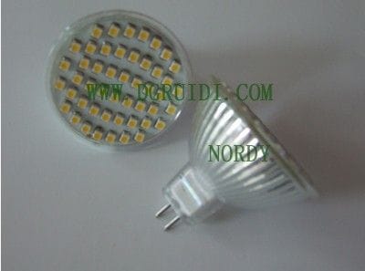MR16 48SMD3528
Model : MR16-48SMD3528
Led Quantity: 48pc 3528smd
Lamp Socket: GU10 
Product size: 50*50mm
Emitting Color: white, warm white, blue, green, red, yellow 
Available Voltage(V): DC12-24V&#65292;AC86-240V ( can be made according to your requests into DC or AC )
Power(W): 2.88watt
Luminaire(LM): 280Lumen
Average life time: &#8805;50, 000 hours 
USES: The market,the hotel,the bar,the conference room,home decoration etc.

skype:lynn-0027