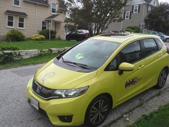 Shows front spiral, driver door flames