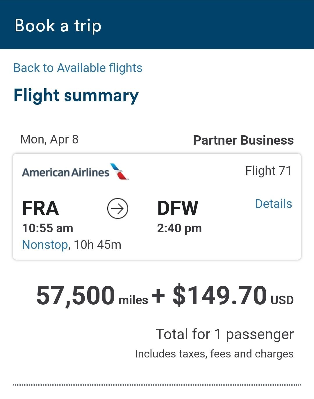 aa award travel change fee