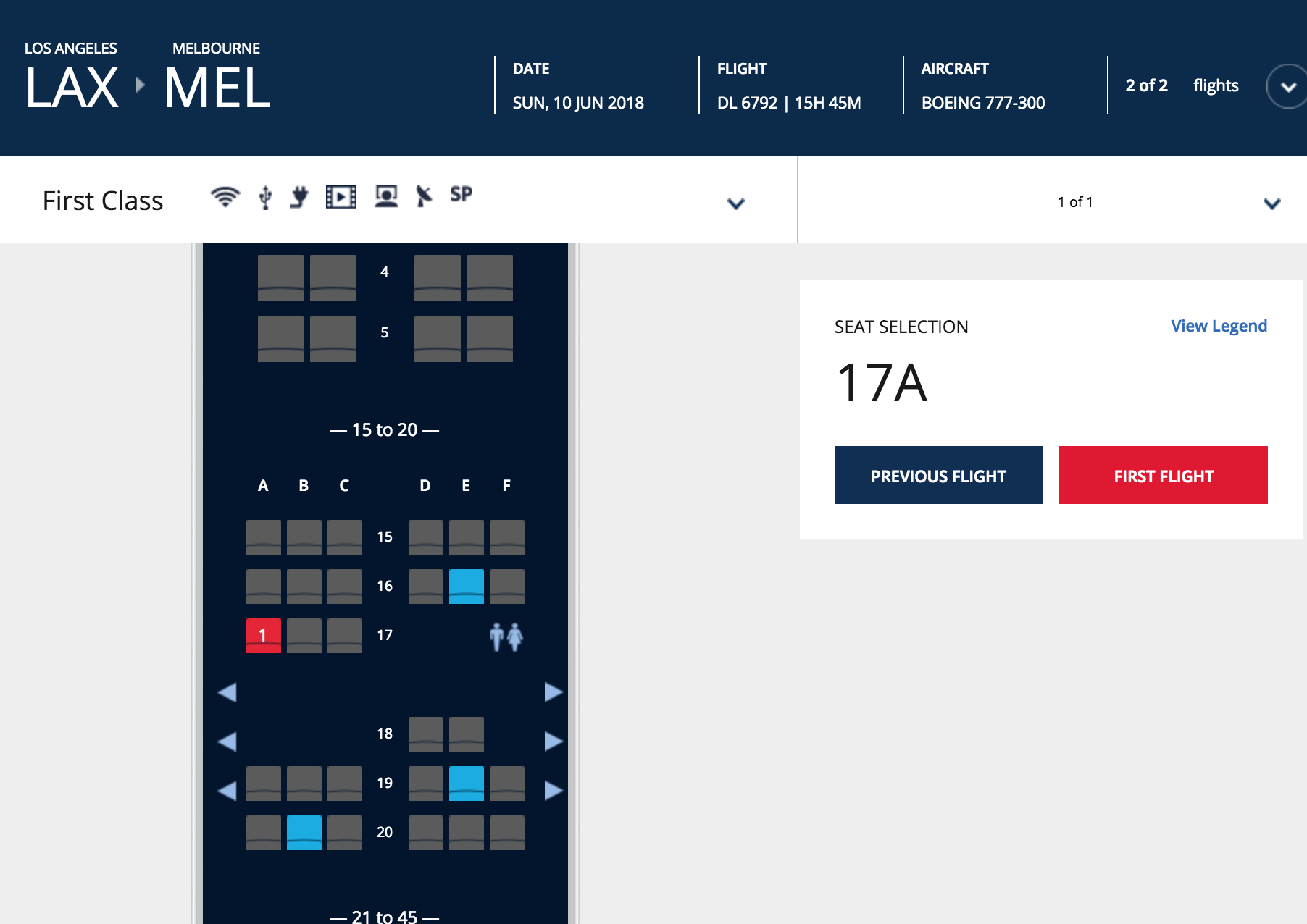 Delta 1212 Seating Chart