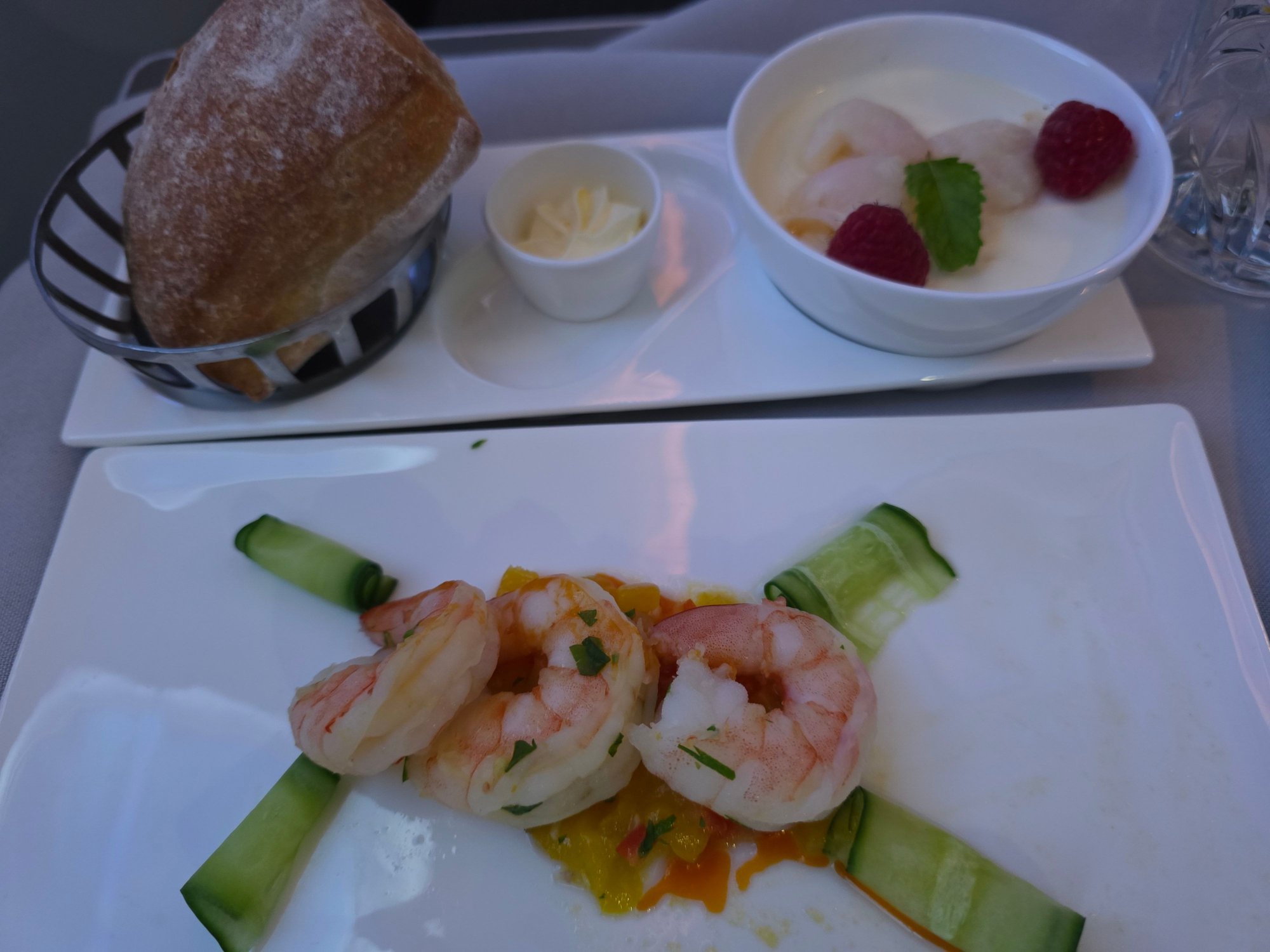 Prawns were tasty.  Pannacotta served regardless. 