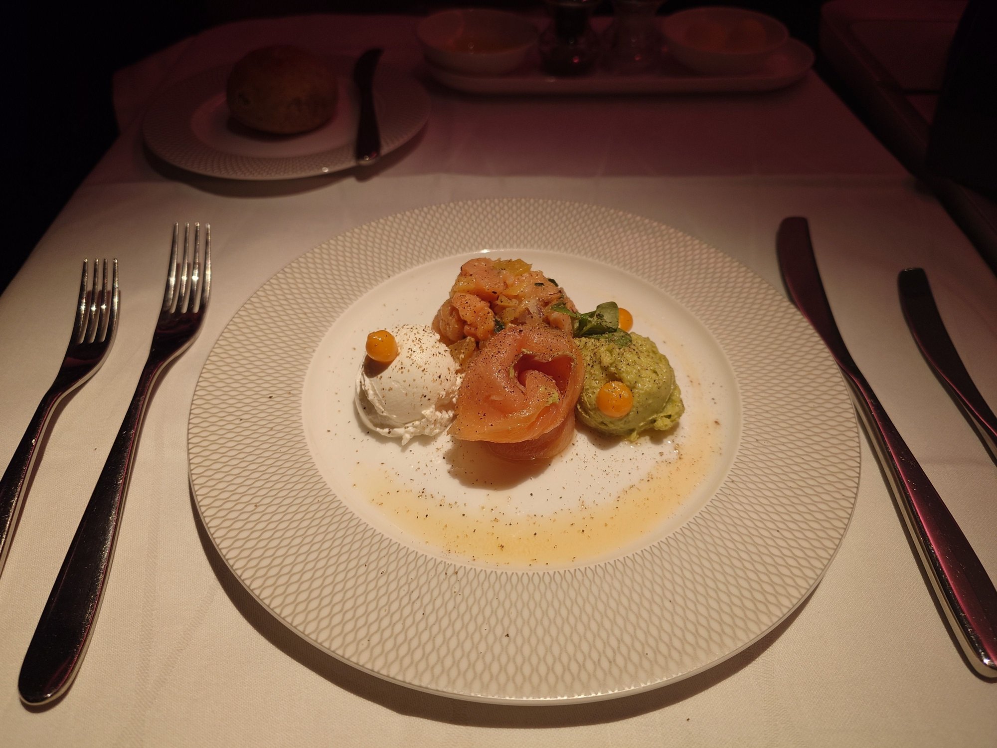 Smoked salmon starter was good, fresh and clean tastes