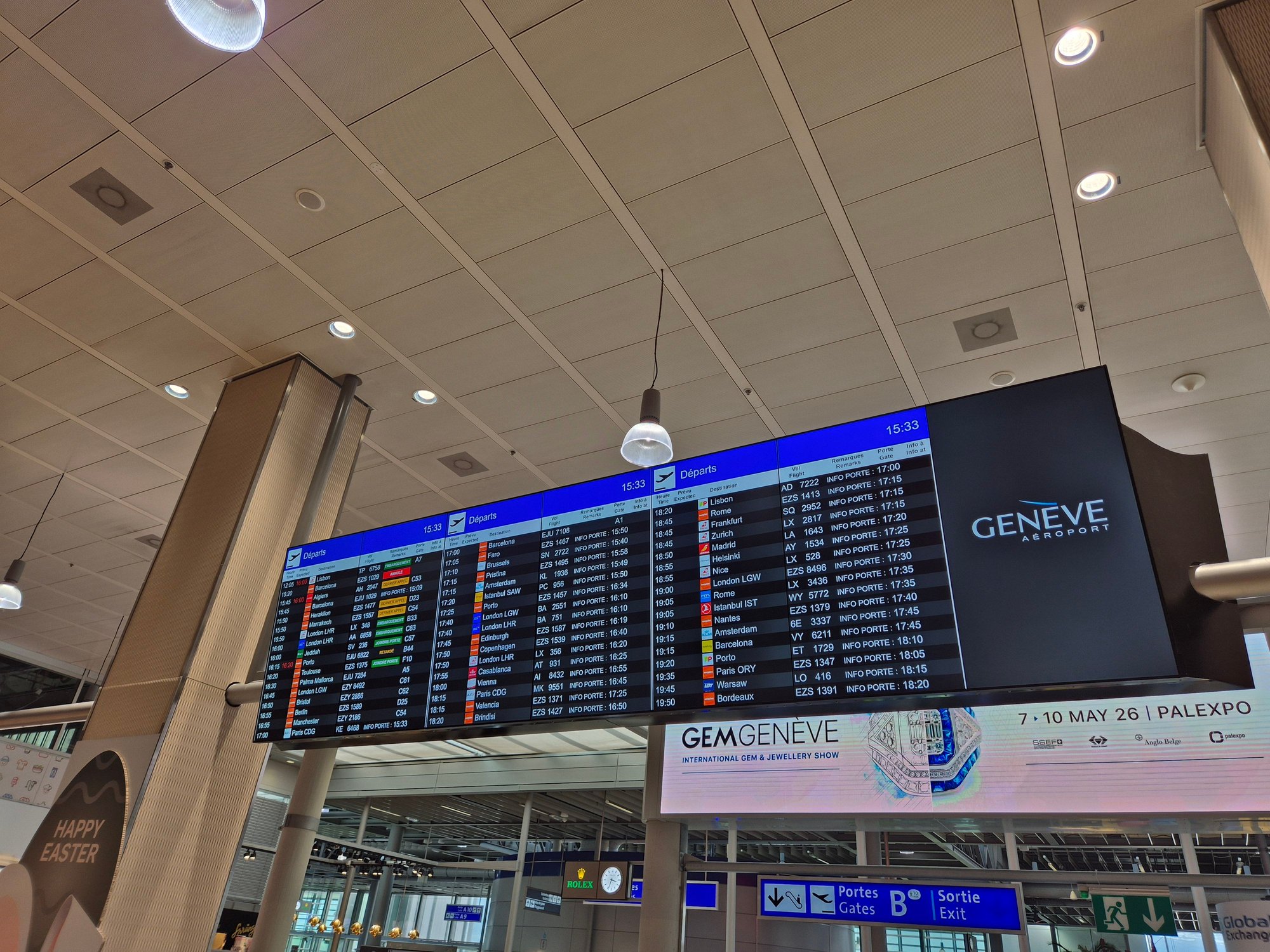 My flight is on the board.