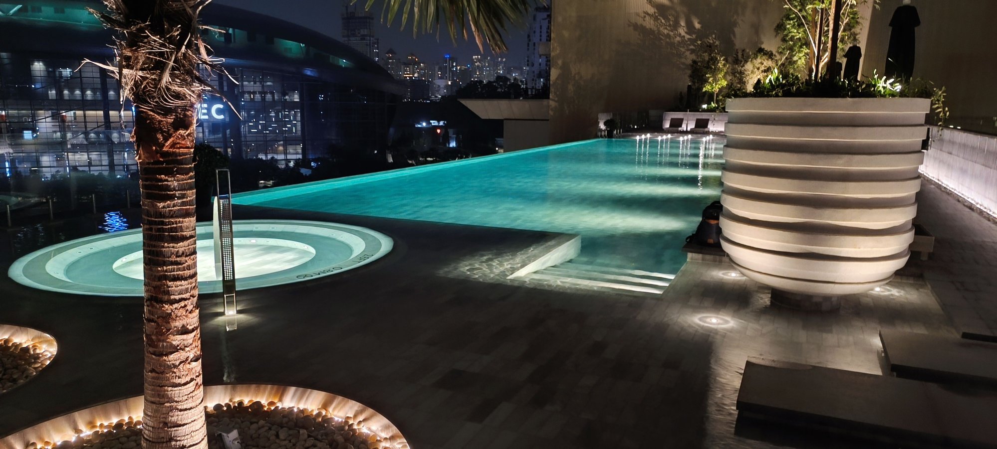 Infinity pool on the 5th floor overlooking MITEC