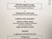 Menu cards provided