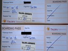These boarding passes look legit.   First names suffice.