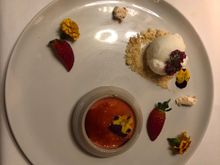 Dessert- a rose water and Turkish delight creme brûlée 