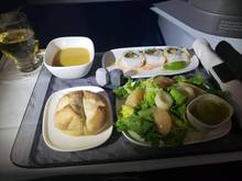 Mango and Shrimp Roll with pineapple rum glaze

Heart of Palm Salad with baby gem lettuce and grapefruit served with citrus vinaigrette 

Butternut Squash Soup
